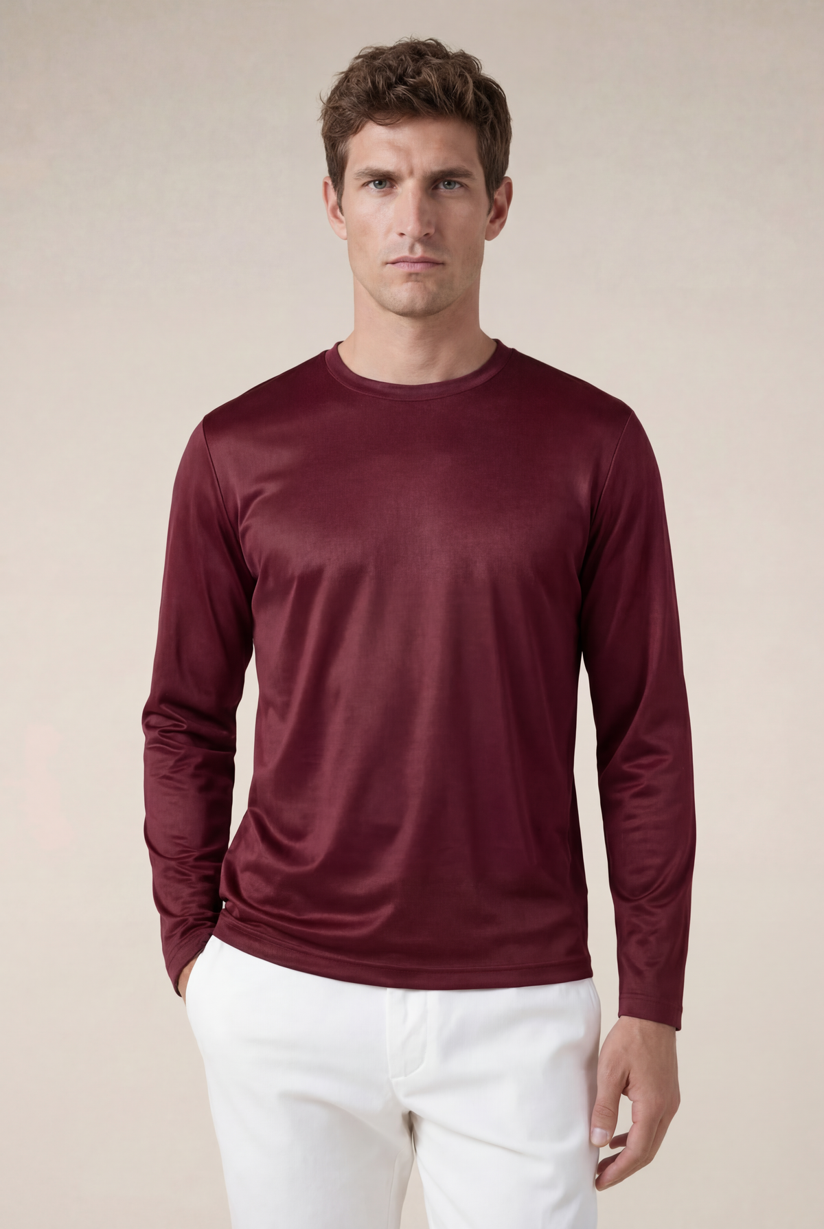 Portofino Long Sleeve Tee Burgundy