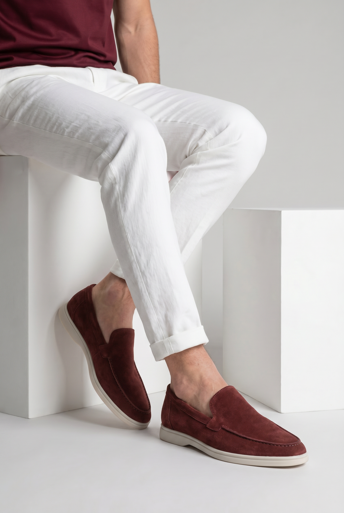 Amalfi Classic Suède Loafer Red