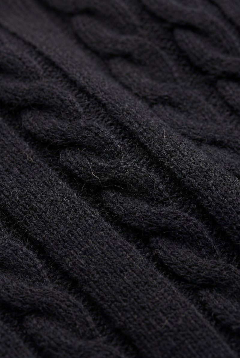 Como Cashmere Quarter Zip Black