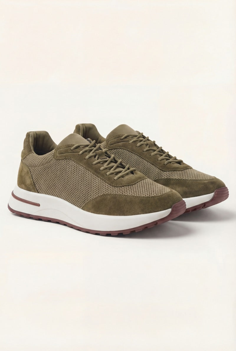 Portofino Trainer Suede Olive Green