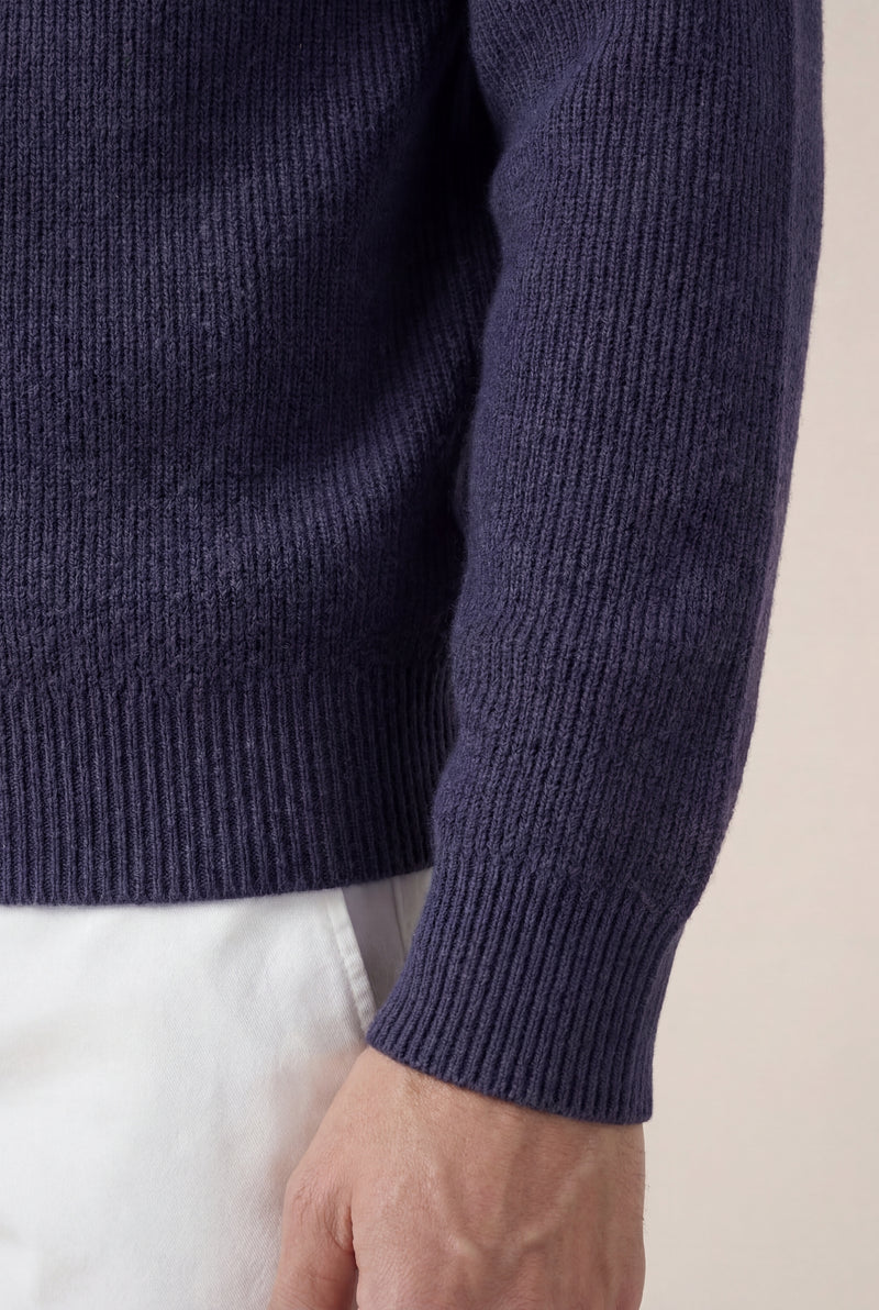 Cortina Cashmere Zip Hoodie Navy