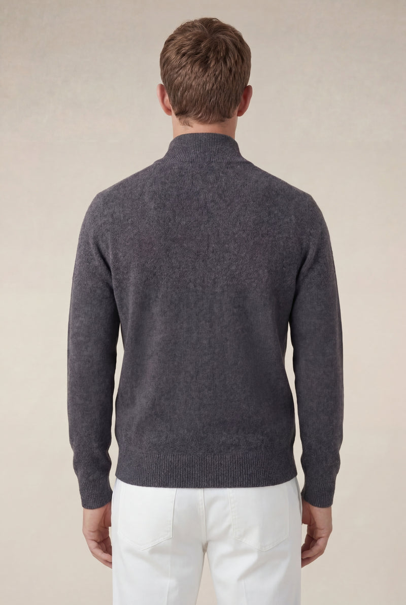 Sorrento Cashmere Full-Zip Knit Black