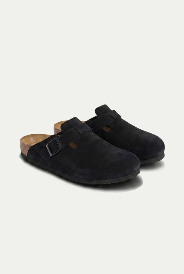 Oslo Suede Clog Black