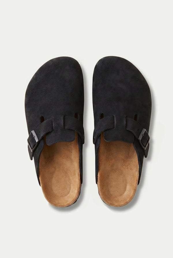 Oslo Suede Clog Black