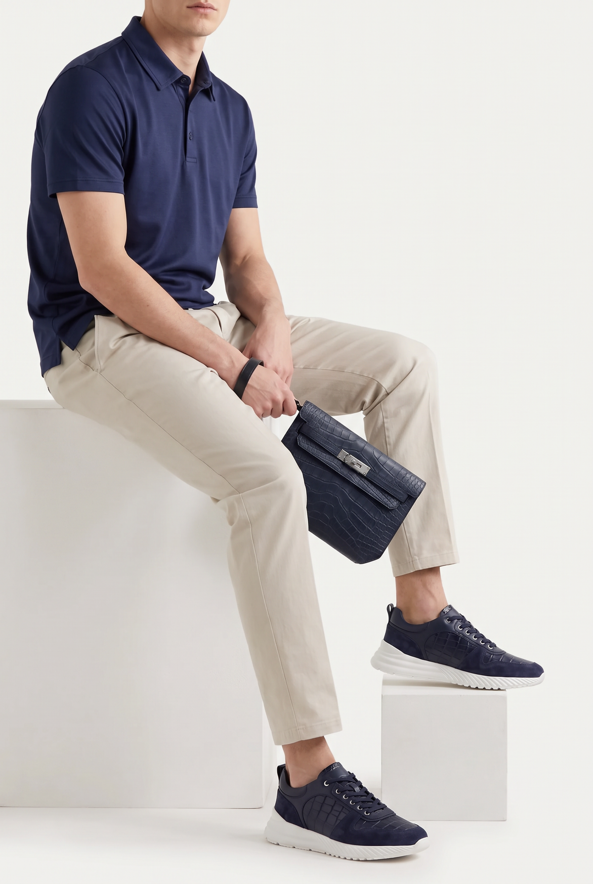 Caimano Crocodile Sneaker Navy