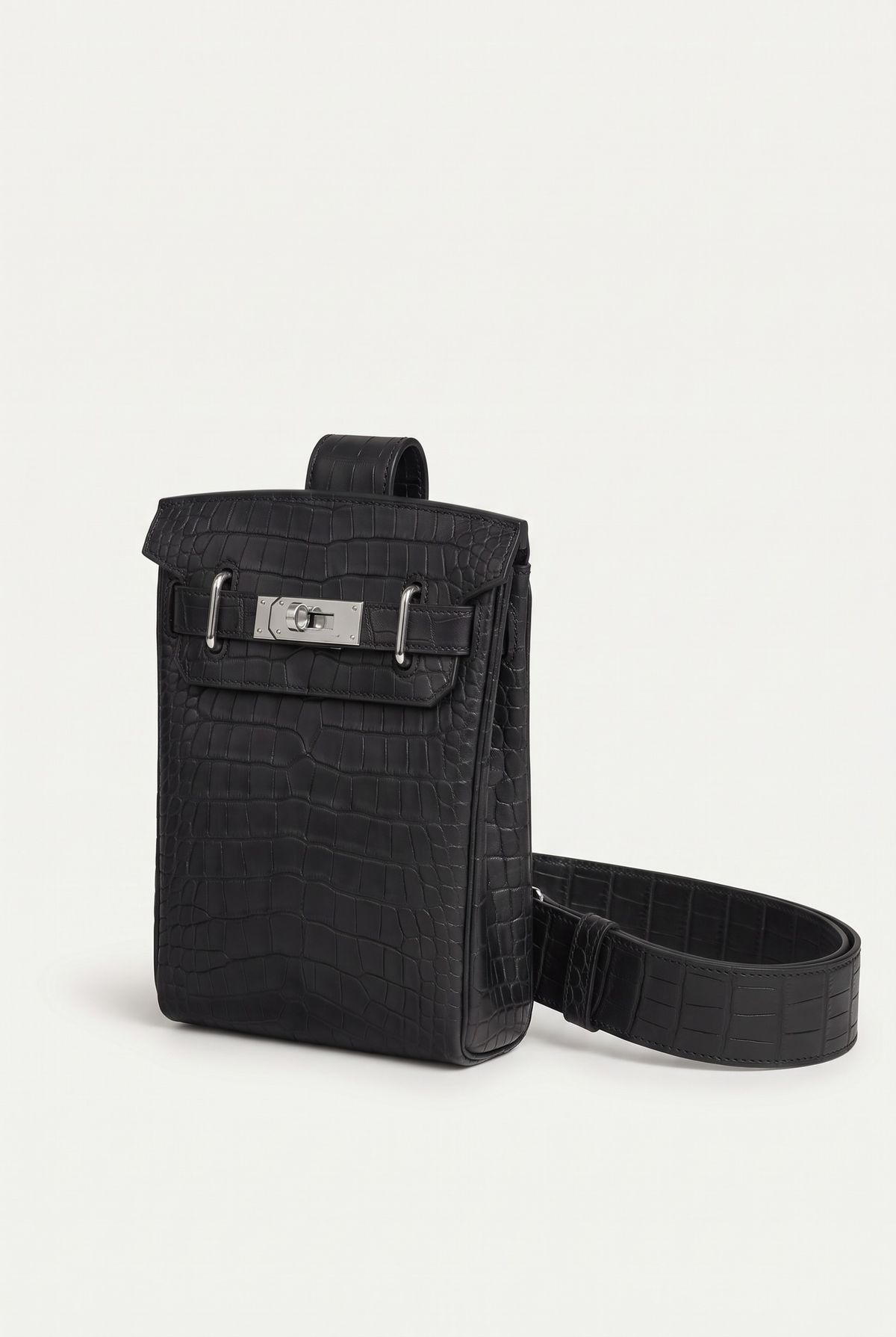 Ziamore Crocodile Crossbody Black