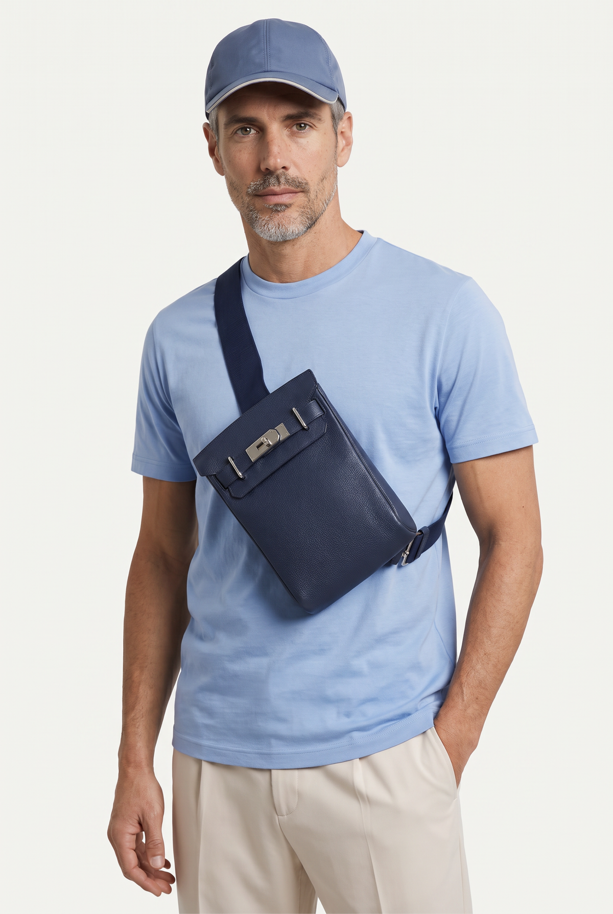 Ziamore Leather Crossbody Navy