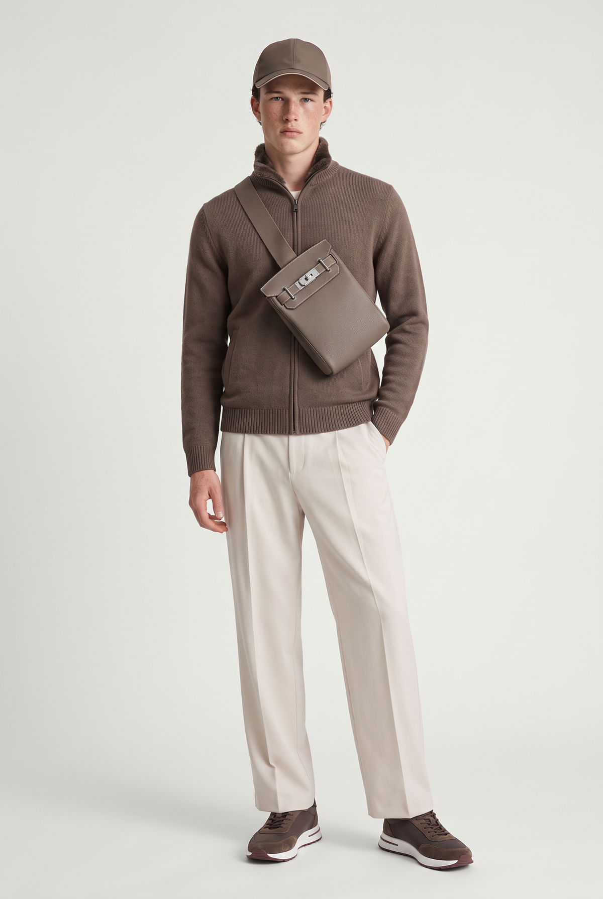 Ziamore Leather Crossbody Taupe