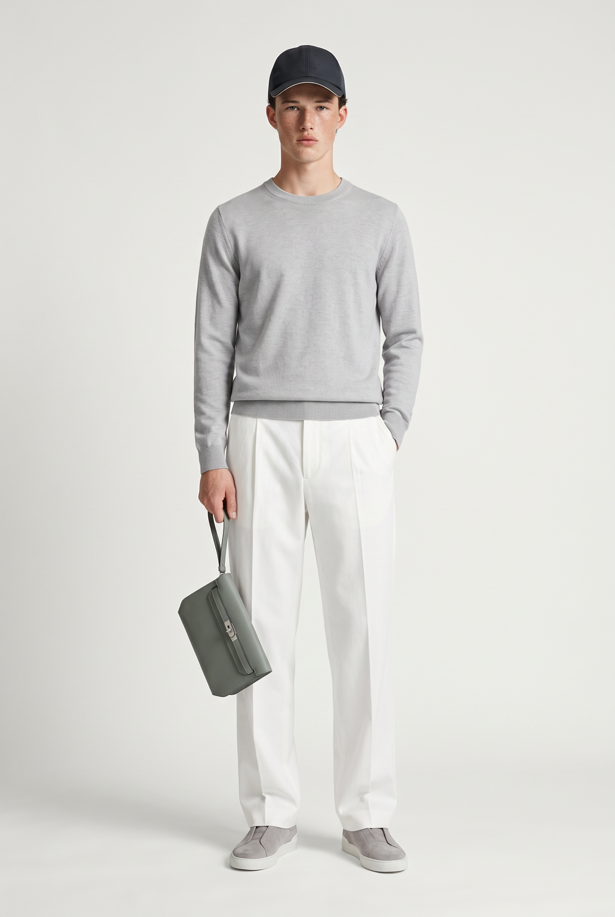 Ziamore Leather Pouch Grey