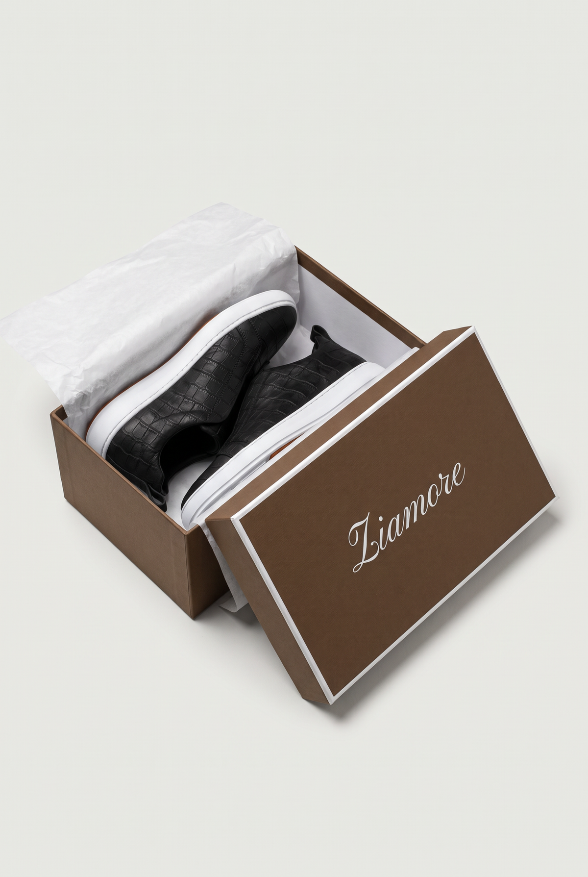 Monaco Crocodile Sneaker Black