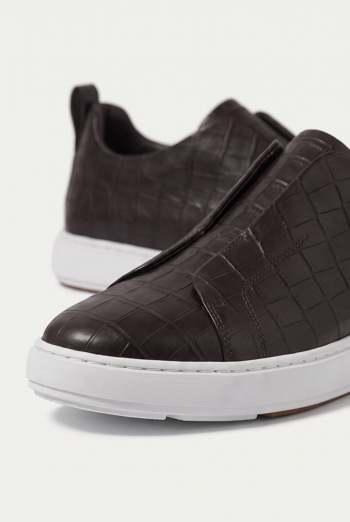 Monaco Crocodile Sneaker Espresso