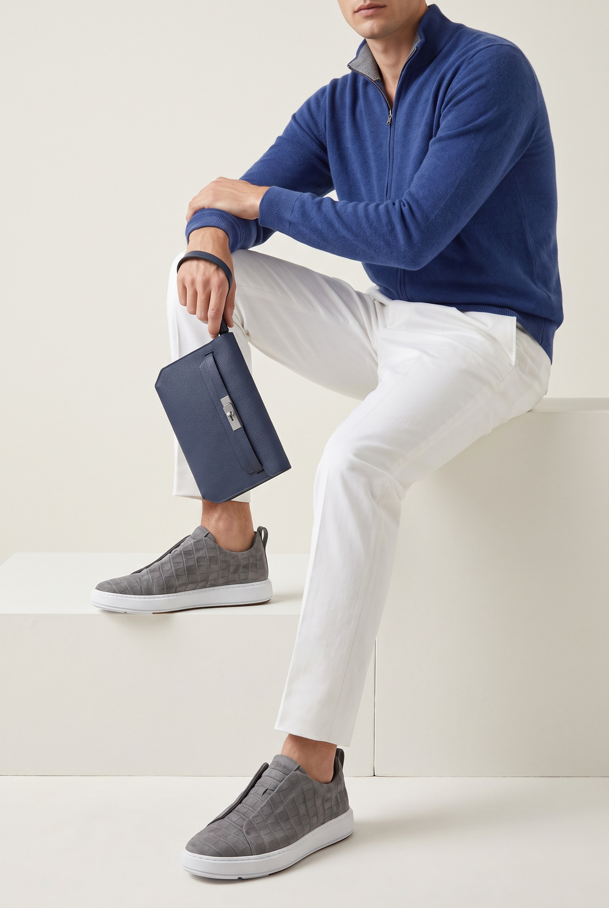 Monaco Crocodile Sneaker Grey