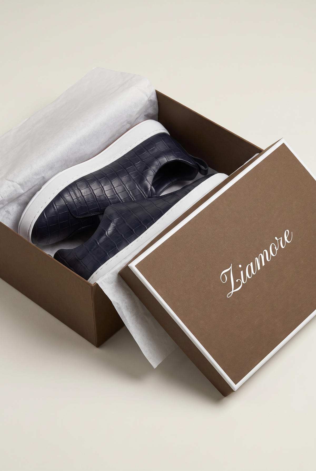 Monaco Crocodile Sneaker Navy