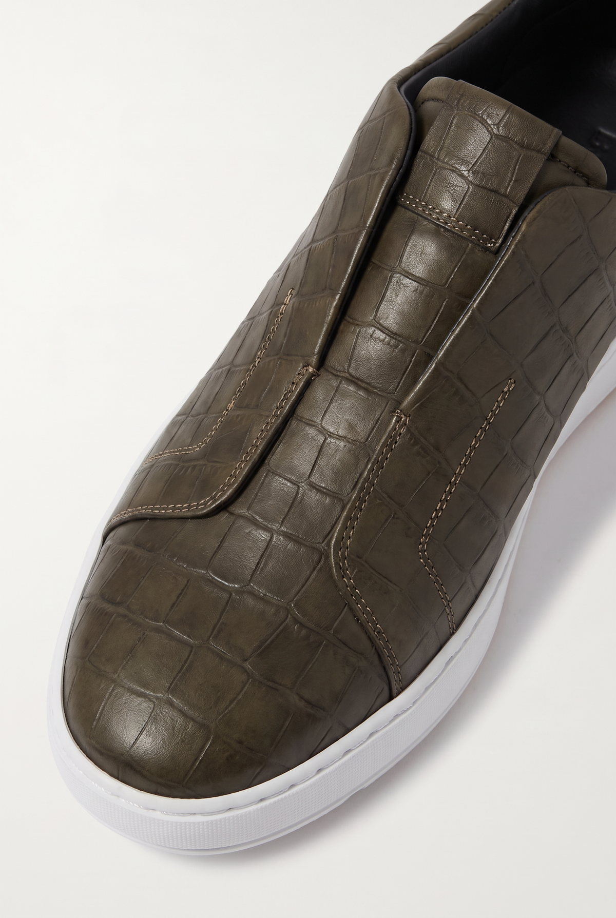 Monaco Crocodile Sneaker Olive