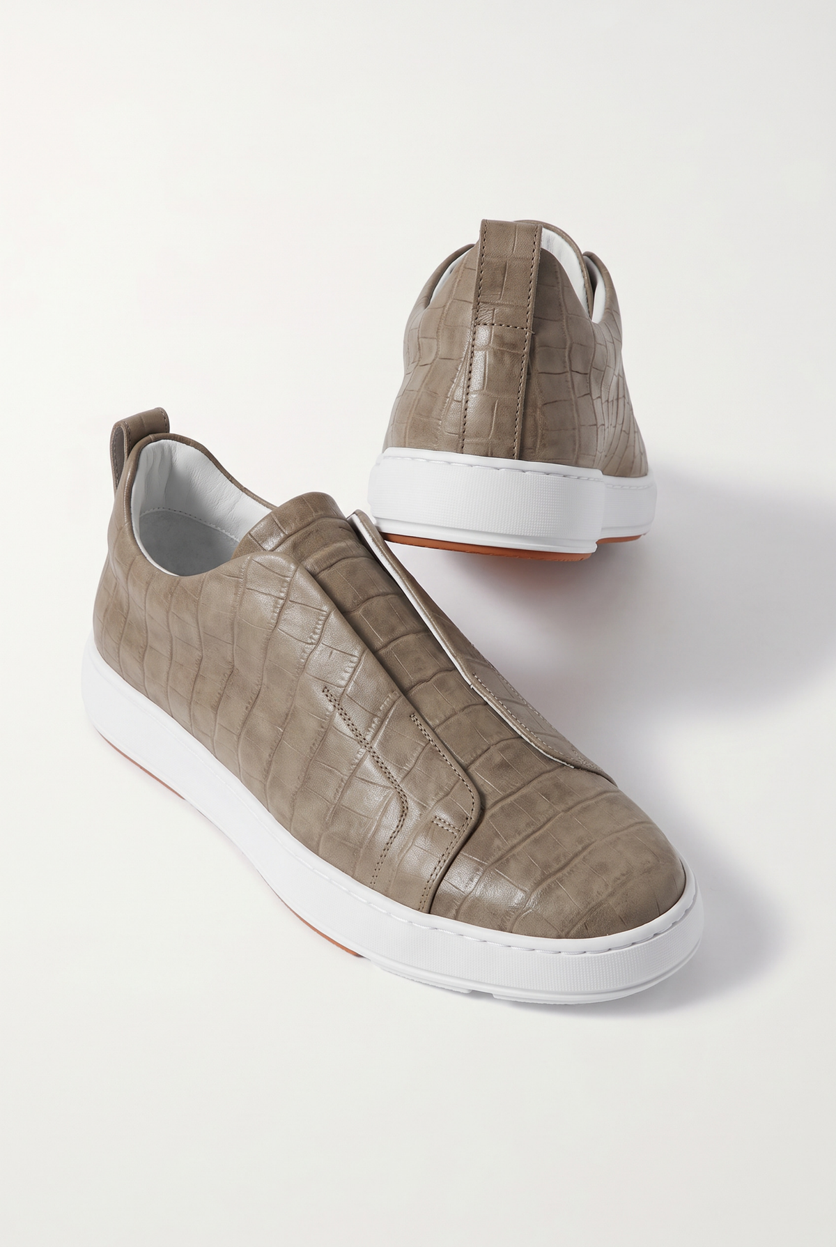 Monaco Crocodile Sneaker Taupe