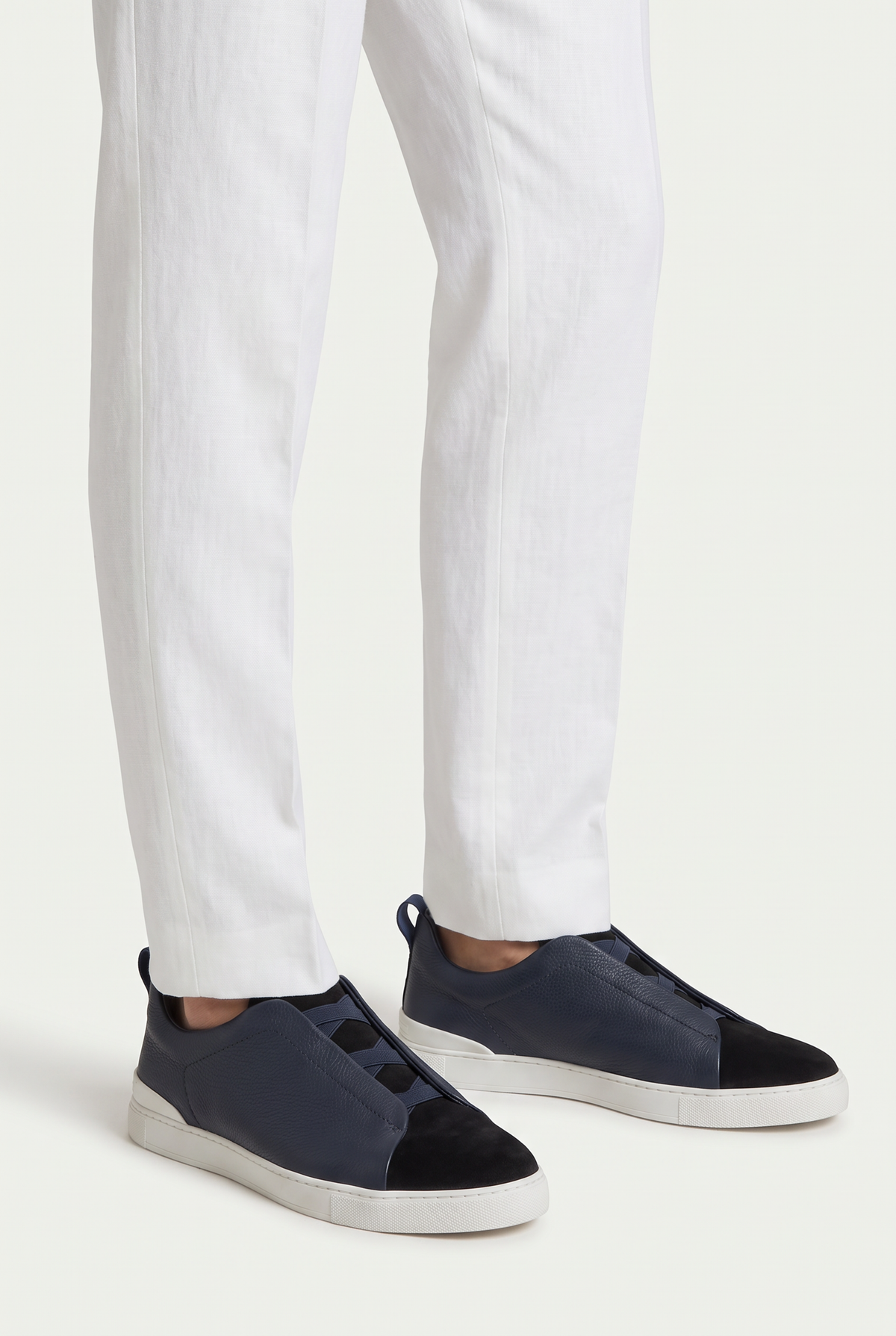 Monaco Leather Sneaker Navy Black