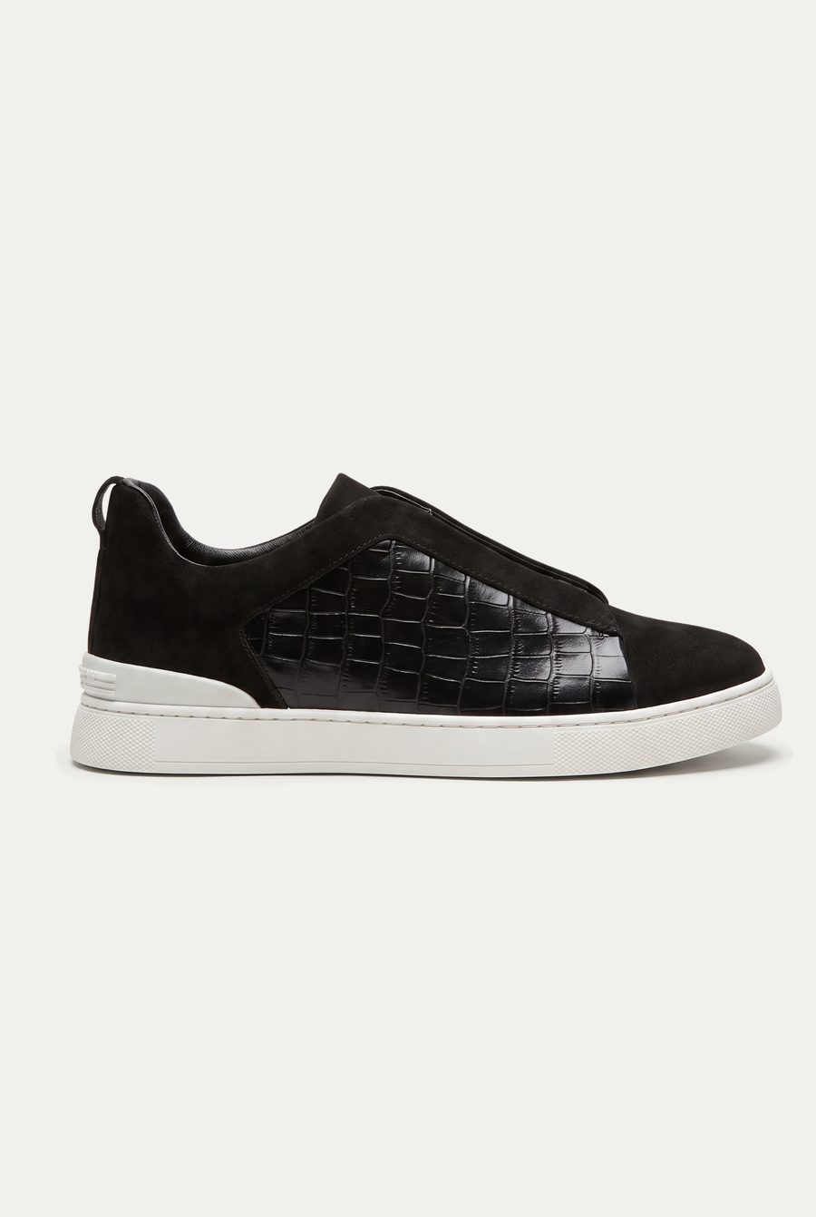 Monaco Suede Crocodile Sneaker Black