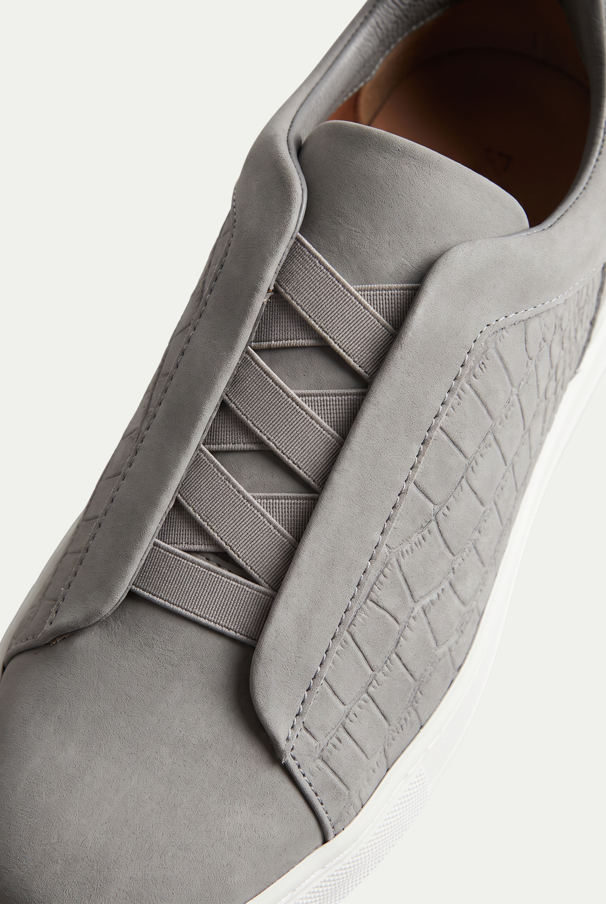 Monaco Suede Crocodile Sneaker Grey
