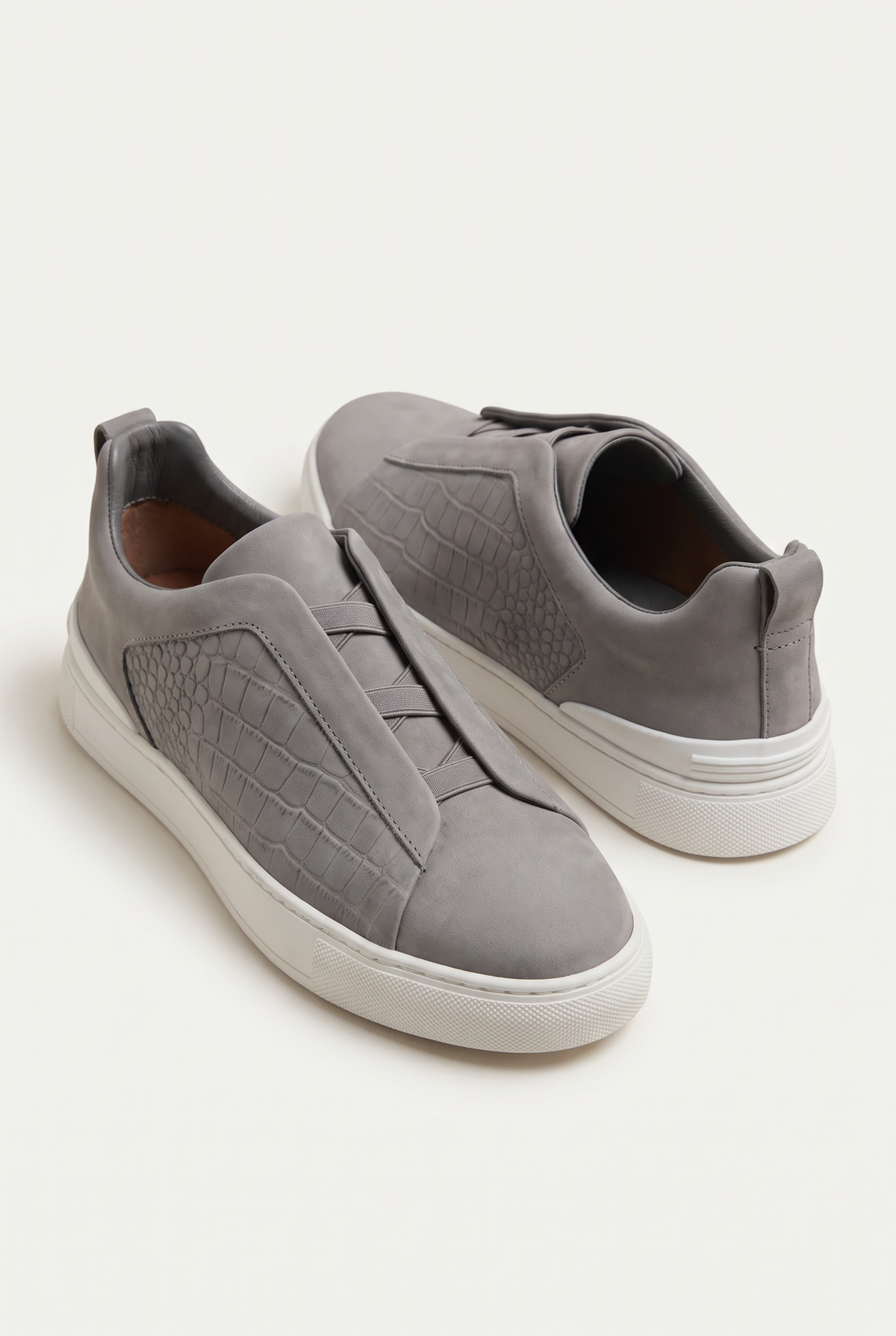 Monaco Suede Crocodile Sneaker Grey
