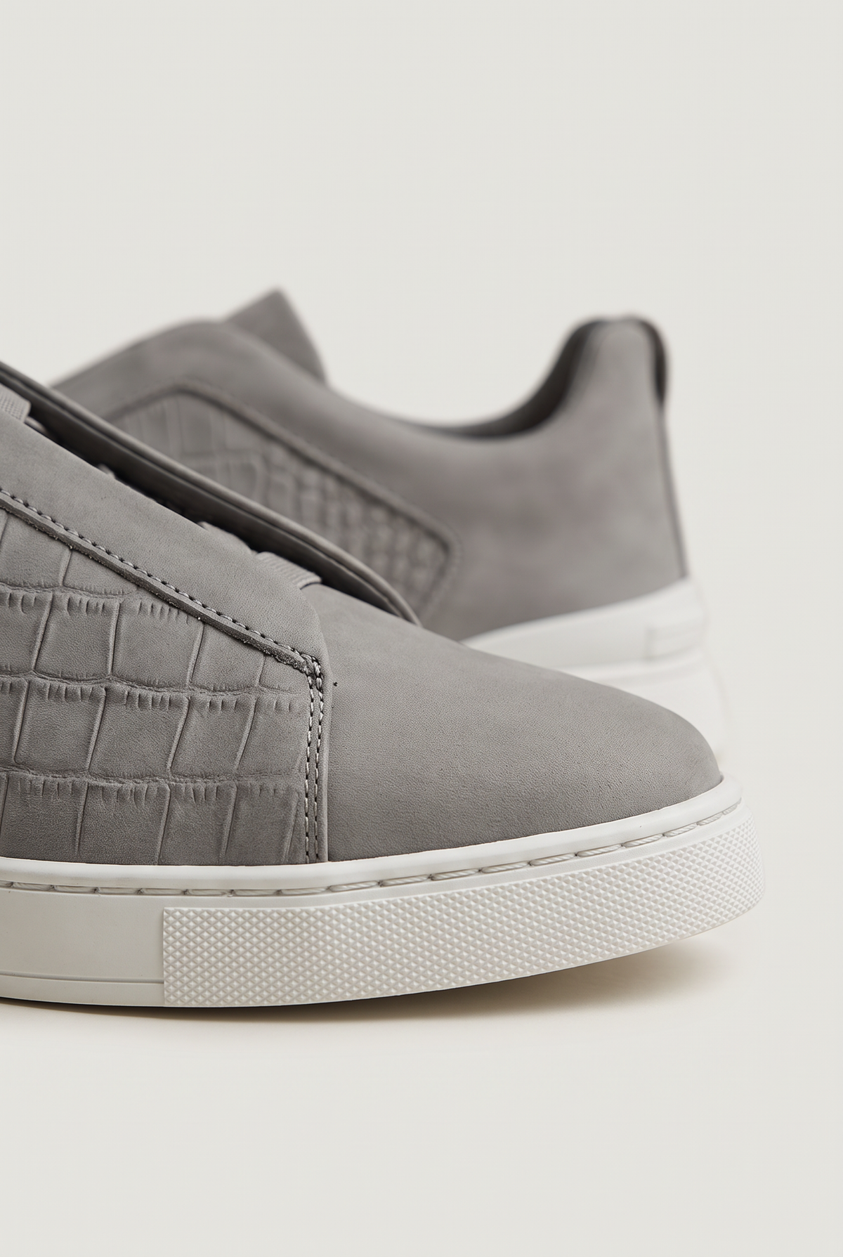 Monaco Suede Crocodile Sneaker Grey