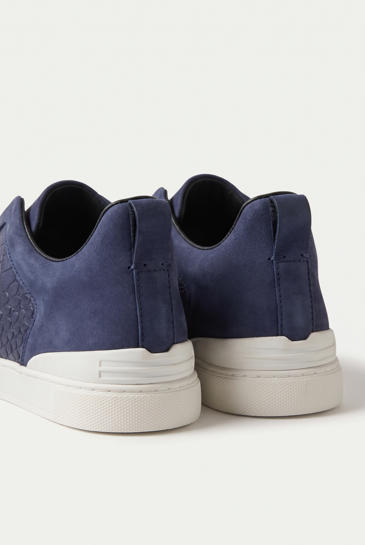 Monaco Suede Crocodile Sneaker Navy