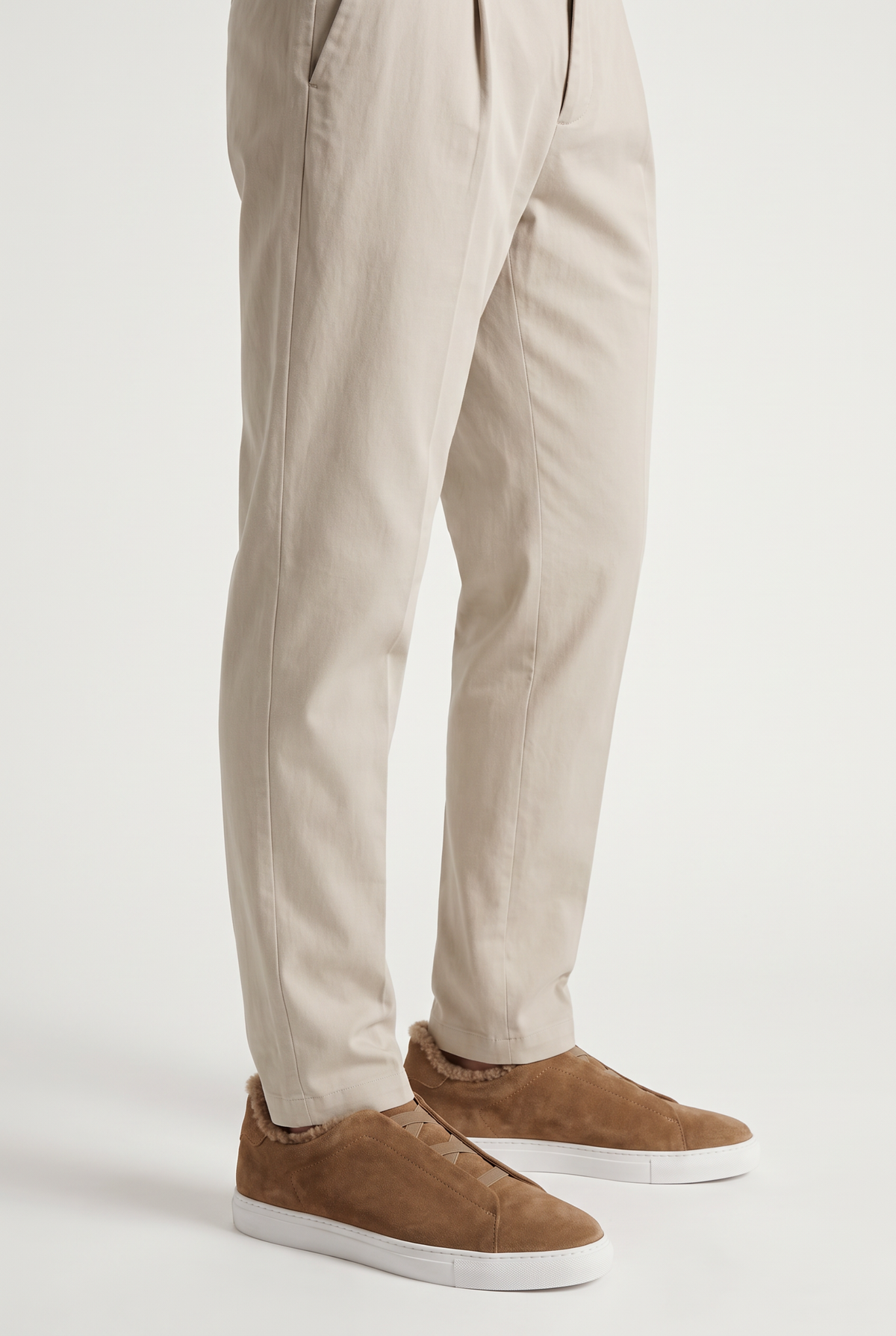 Monaco Suede Fur Sneaker Camel