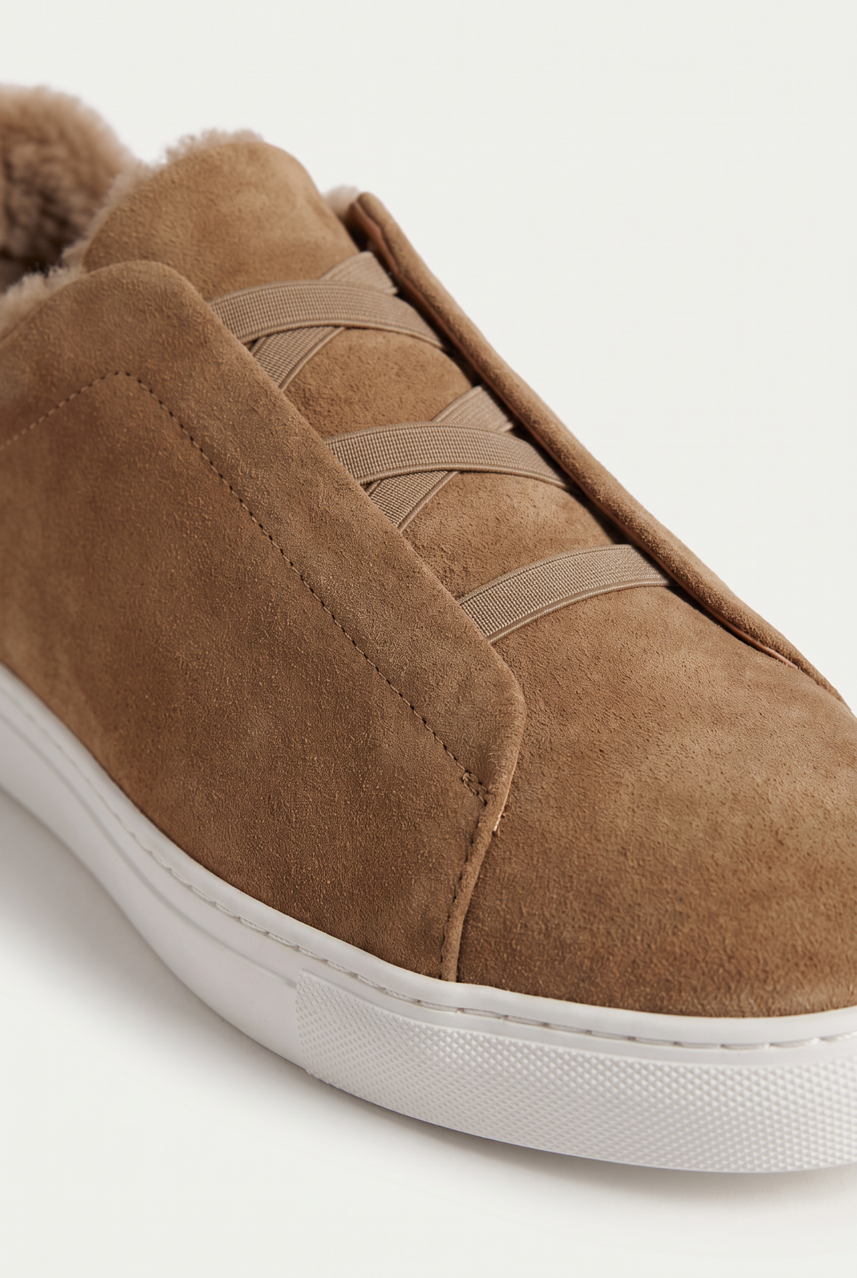 Monaco Suede Fur Sneaker Camel