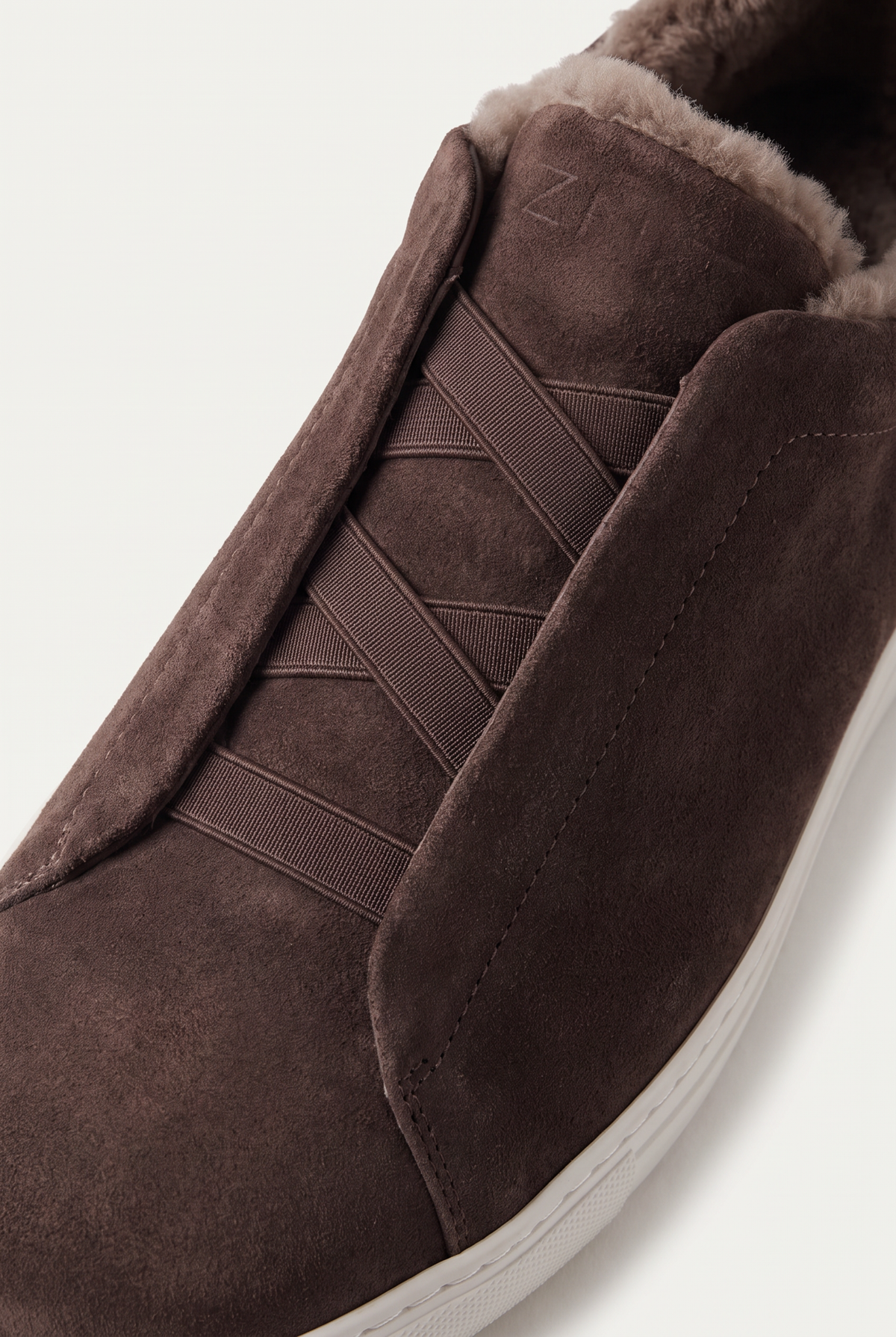 Monaco Suede Fur Sneaker Chocolate
