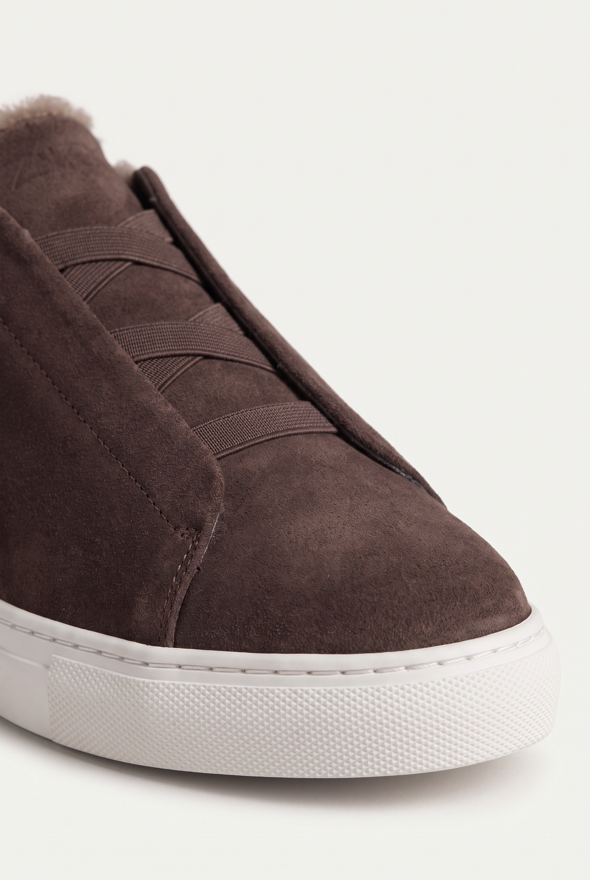 Monaco Suede Fur Sneaker Chocolate