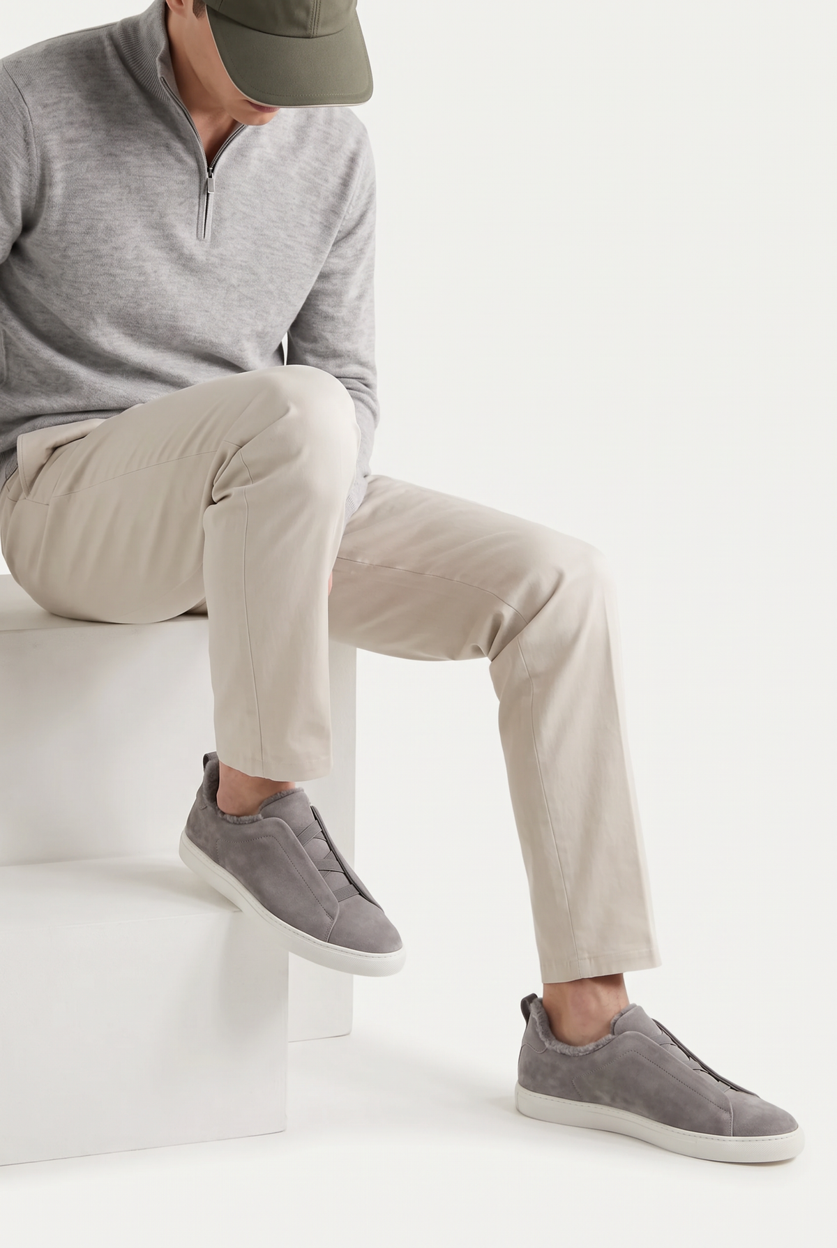 Monaco Suede Fur Sneaker Grey