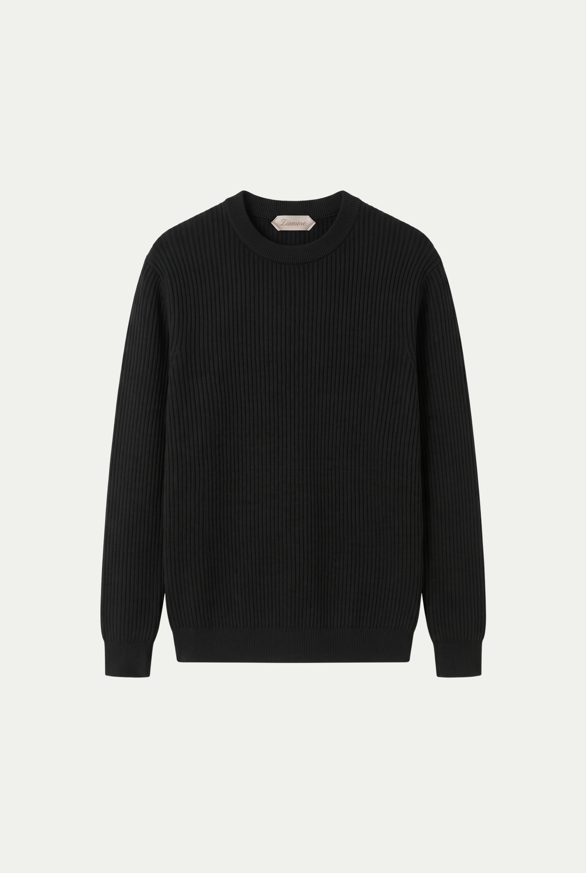 Rib Knit Crewneck Black