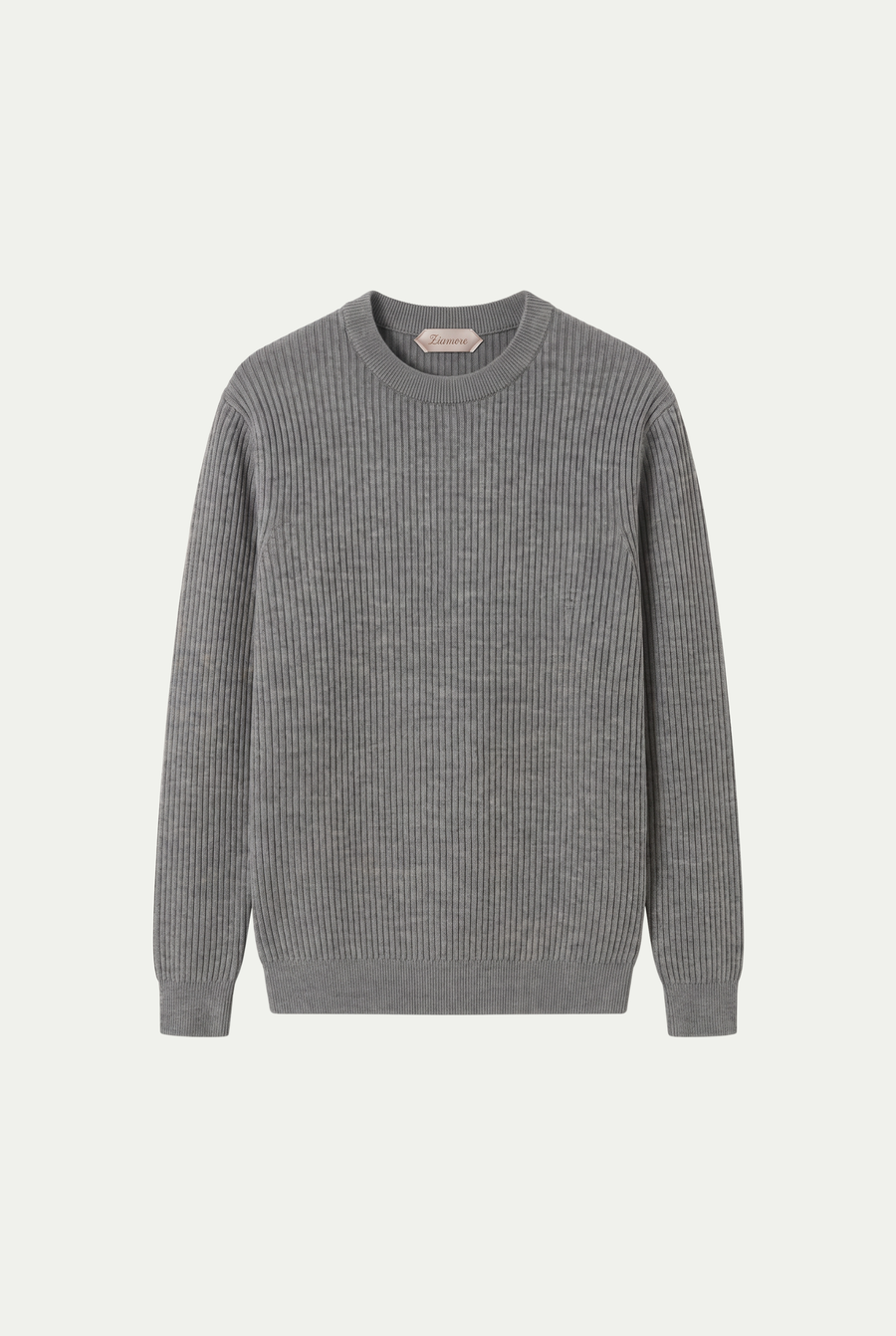 Rib Knit Crewneck Heather Grey