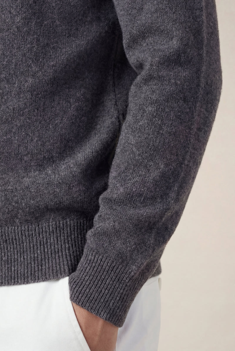 Sorrento Cashmere Full-Zip Knit Black